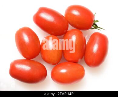 Pflaumentomate, Pflaumen-Buschtomate, Ravello, Lycopersicon, esculentum Stockfoto