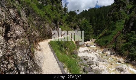 Almbachklamm, Almbachschlucht, Nationalpark Berchtesgaden, bayern, Bayern, Deutschland Stockfoto