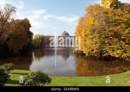 Herbststimmung, Kurpark, Wiesbaden Stockfoto