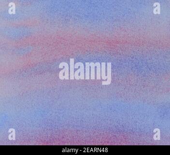Aquarell abstrakt blau und rosa Himmel Hintergrund. Handgezeichnetes Aquarellgemälde.. Stockfoto