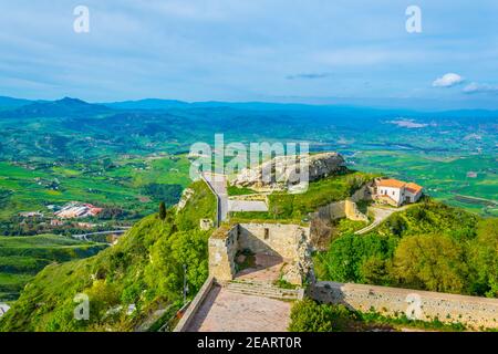 Aussichtspunkt Rocca di Cerere in Enna, Sizilien, Italien Stockfoto
