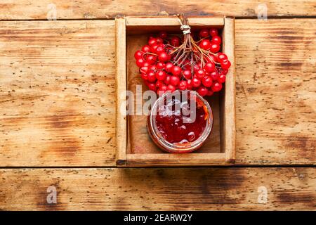 Obstkonfitüre in einem Glas Stockfoto