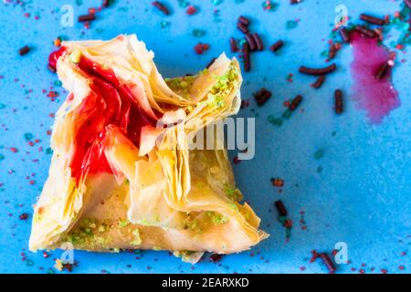 Griechisches Baklava Gebäck oder Süßes Essen, Studioaufnahme Stockfoto