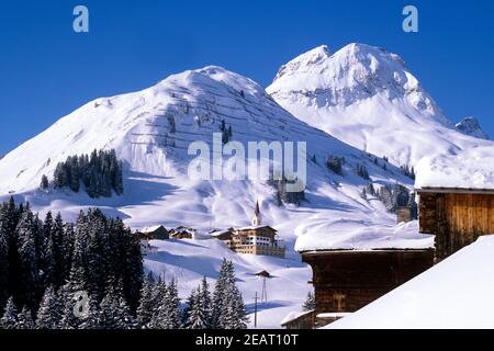 Winterlandschaft Warth Stockfoto