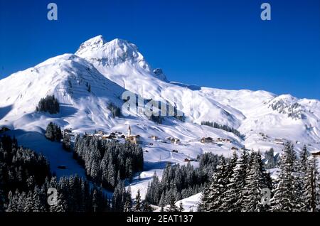 Winterlandschaft Warth Stockfoto