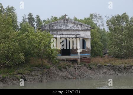 Christliche Kirche im Sundarbans Nationalpark, Westbengalen, Indien Stockfoto