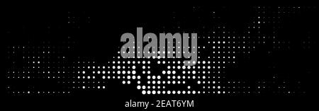 Viele weiße Punkte auf schwarzem Hintergrund Stockfoto