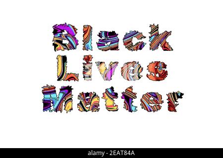 Black Lives Matter, Banner, Poster und Sticker, mit Clipping Path Stockfoto