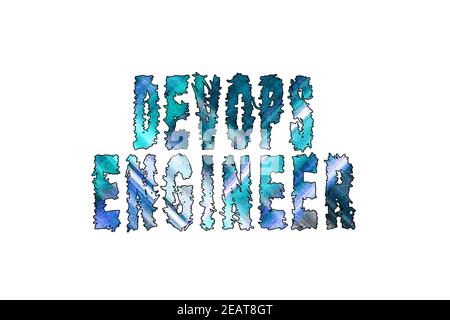 DevOps Ingenieur, Banner, Poster und Sticker, mit Clipping-Pfad Stockfoto