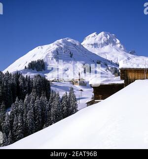 Erinnerungsbild, Warth, Arlberg Stockfoto