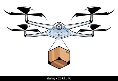 Symbol Für Die Lieferung Von Drohnen Stock Vektor