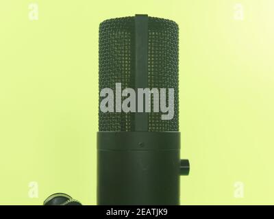 Mikrofon Ton Stimme schwarze Musik singen Schallplatten Vinyl Radio Stockfoto