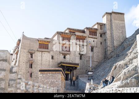 Leh Palace auf Tsemo Hill Stockfoto