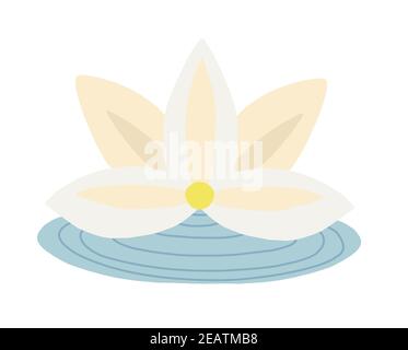 Weißer Lotus. Asiatische Blume. Vektordarstellung isoliert. Spa-Verfahren. Stockfoto