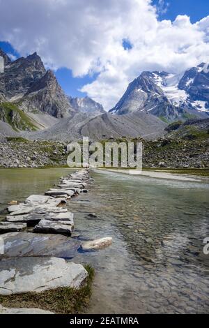 Kuhsee, Lac des Vaches, im Vanoise Nationalpark, Frankreich Stockfoto