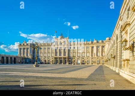 Königspalast namens Palazio Real in Madrid, Spanien. Stockfoto