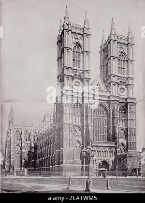 Vintage-Fotografie der Westminster Abbey in London von 1892 Stockfoto