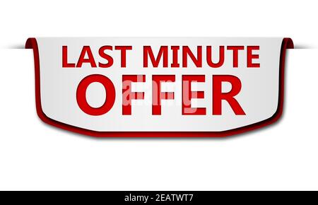 Sale Banner isoliert mit Last-Minute-Angebot Text Stockfoto