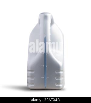 Grauer Kunststoff-Kanister Maschine Schmieröl Gallone Flasche 4 Liter Stockfoto