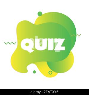 Quiz Vektor-Logo isolieren auf weiß, Fragebogen-Symbol, Umfrage Zeichen, flache Blase Sprache Symbole Stock Vektor