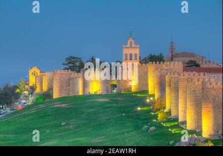 Blick auf das Carmen-Tor bei Avila, Spanien Stockfoto