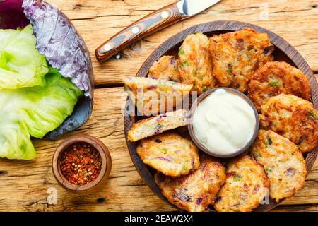 Leckere Gemüseschnitzel Stockfoto