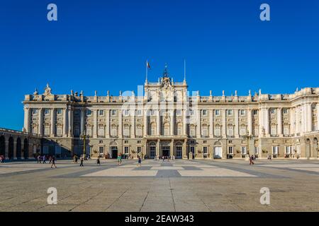 Königspalast namens Palazio Real in Madrid, Spanien. Stockfoto