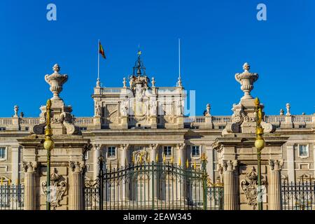 Königspalast namens Palazio Real in Madrid, Spanien. Stockfoto