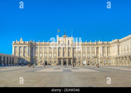 Königspalast namens Palazio Real in Madrid, Spanien. Stockfoto