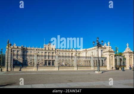 Königspalast namens Palazio Real in Madrid, Spanien. Stockfoto