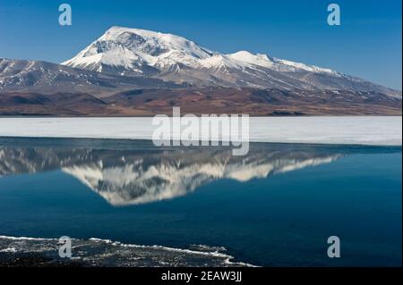 Ein See im Himalaya. Tibet, großer See im Hochland. Stockfoto