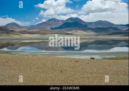 Ein See im Himalaya. Tibet, großer See im Hochland. Stockfoto