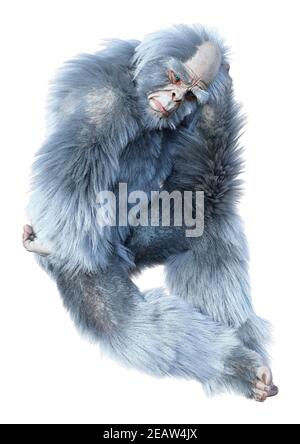 3D Rendering Yeti on White Stockfoto