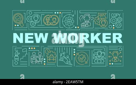 Neues „worker Green Word Concepts“-Banner Stock Vektor