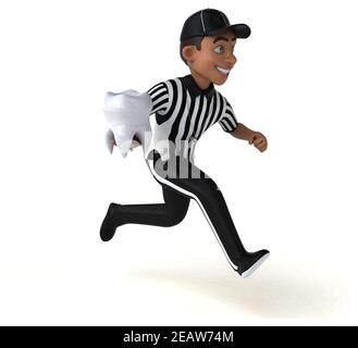 Lustige 3D-Illustration eines amerikanischen Schiedsrichters Stockfoto