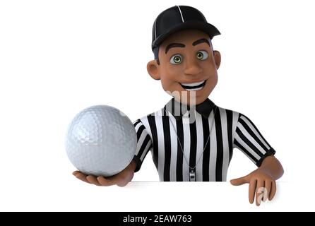 Lustige 3D-Illustration eines amerikanischen Schiedsrichters Stockfoto