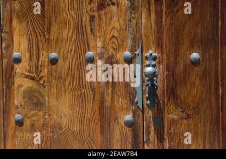 Holztür in San Cristobal de La Laguna. Stockfoto