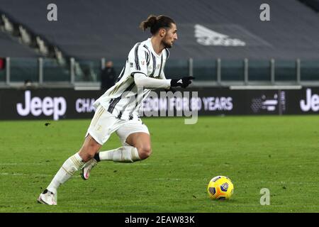 Adrien Rabiot (Juventus FC) beim Juventus FC gegen FC Internazionale, italienisches Fußballspiel Coppa Italia in Turin, Italien. , . Februar 09 2021 (Foto: IPA/Sipa USA) Quelle: SIPA USA/Alamy Live News Stockfoto