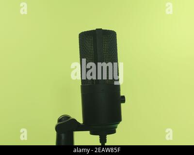 Mikrofon Ton Stimme schwarze Musik singen Schallplatten Vinyl Radio Stockfoto