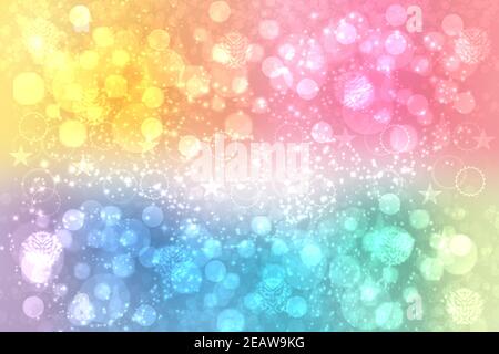 Regenbogen Hintergrund. Abstrakt frisch zarte Pastell lebendige bunte Fantasie Regenbogen Hintergrund Textur mit defokussierten Bokeh Lichter. Schöne leichte Textur. Stockfoto