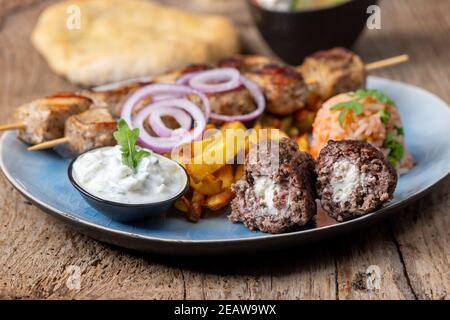 griechisches bifteki-Fleisch Stockfoto