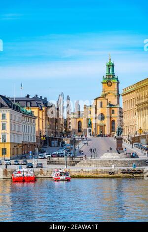 Blick auf die Storkyrkan Kirche in Stockholm, Schweden Stockfoto