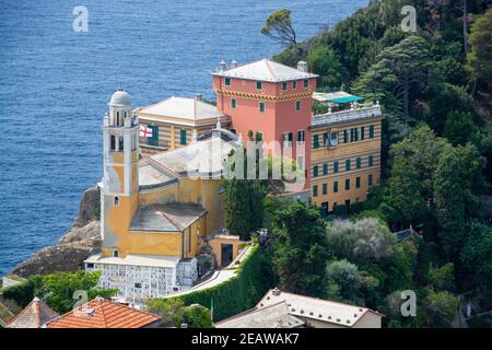 Chiesa di San Giorgio, Portofino, Ligurien, Italien Stockfoto