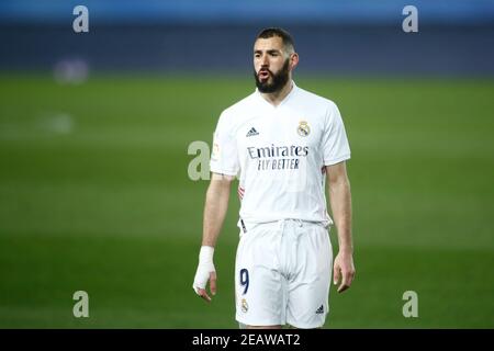 Karim Benzema von Real Madrid während der spanischen Meisterschaft La Liga Fußballspiel zwischen Real Madrid und Getafe CF auf Februa/lm Stockfoto