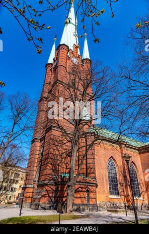 Blick auf die St. Clara Kirche in Stockholm, Schweden Stockfoto