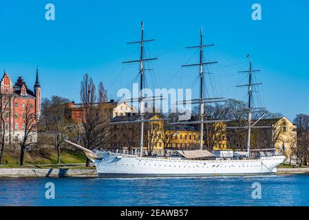 Hostel Schiff AF Chapman befindet sich in Stockholm, Schweden. Stockfoto