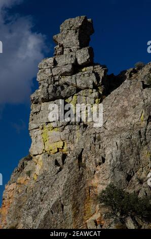 Klippe in El Salto del Gitano. Stockfoto