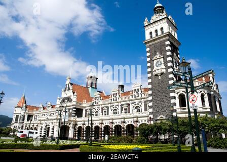 Dunedin Railway Station, South Island, Neuseeland. Stockfoto