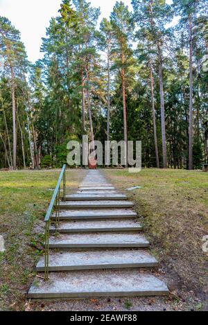 Grabstein von Greta Garbo auf dem Skogskyrkogarden, UNESCO-Weltkulturerbe, in Stockholm, Schweden Stockfoto