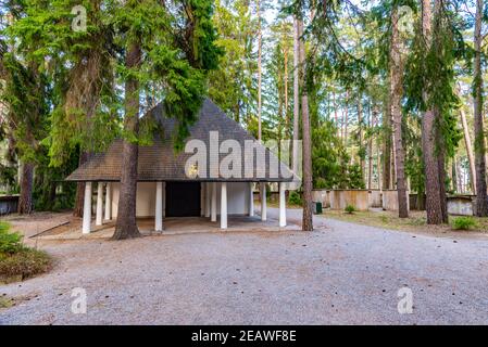 Skogskapellet Friedhofskapelle auf dem Skogskyrkogarden, UNESCO-Weltkulturerbe, in Stockholm, Schweden Stockfoto